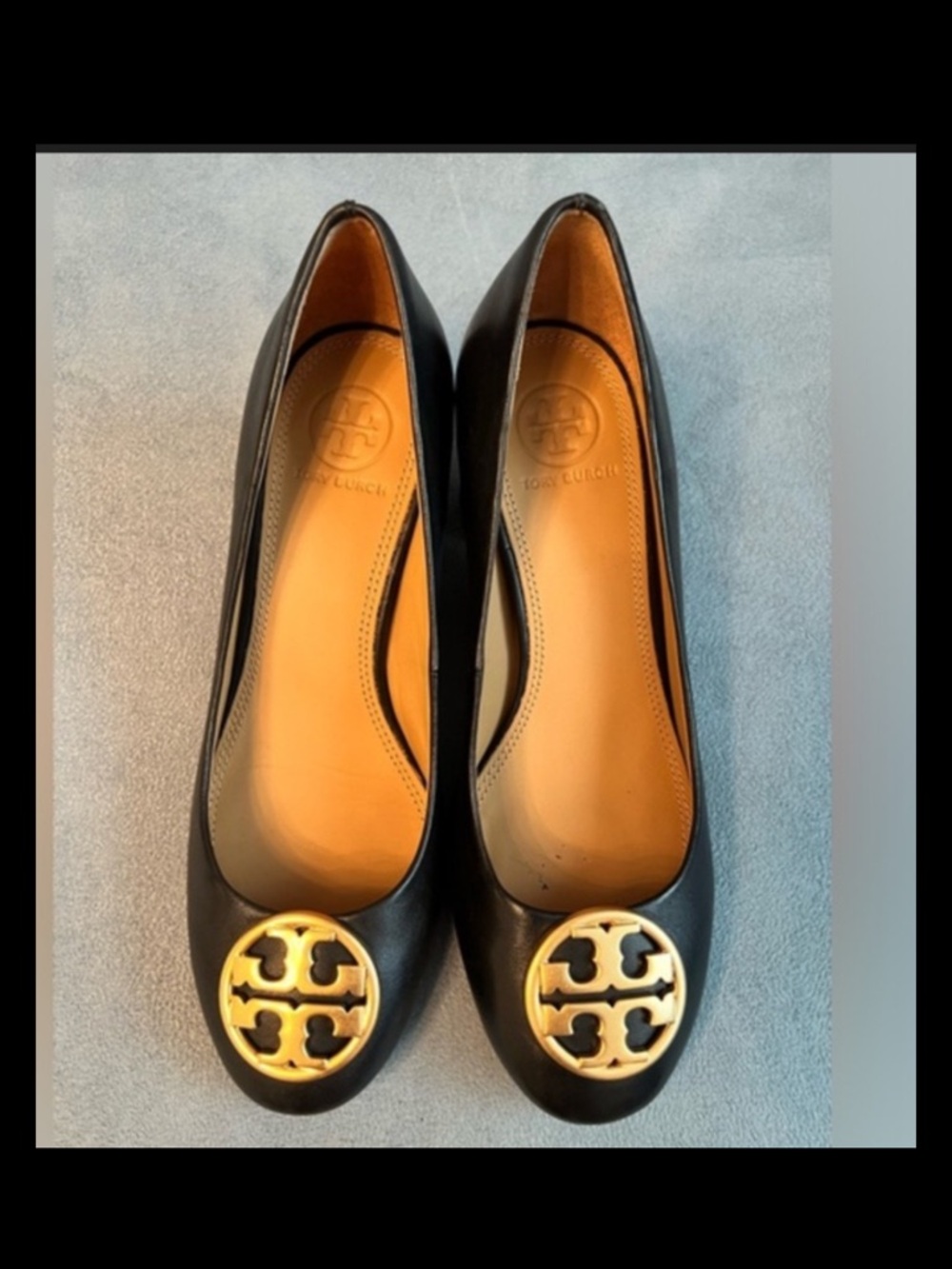 Tory Burch Chelsea Signature Logo Classic Leather Flat Ballet Shoe 9
